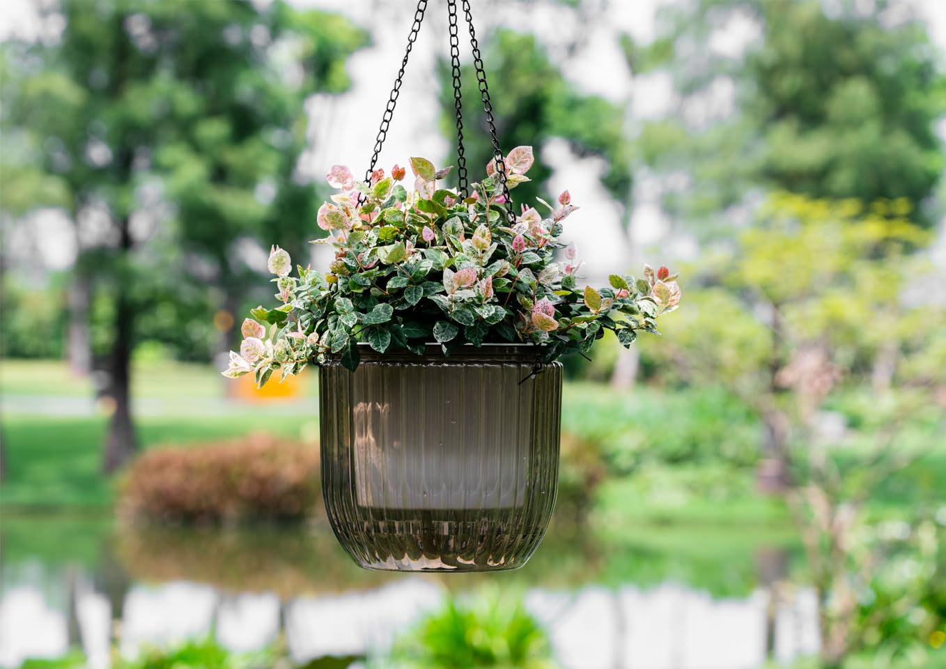 Melphoe 2Pack 6.5'' & 1Pack 8.3'' Self Watering Hanging Planters