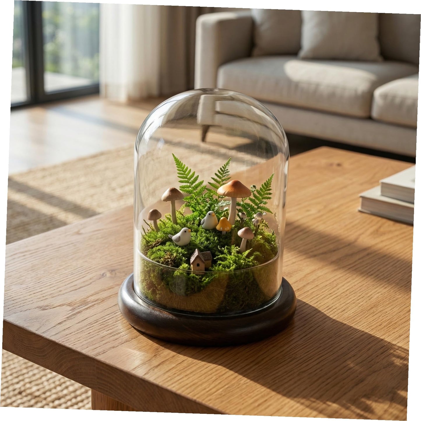 FONDOTIN Glass Terrarium Display Dome Moss Bottle for Plants Design with Opening for DIY Micro Landscapes and Home Decor