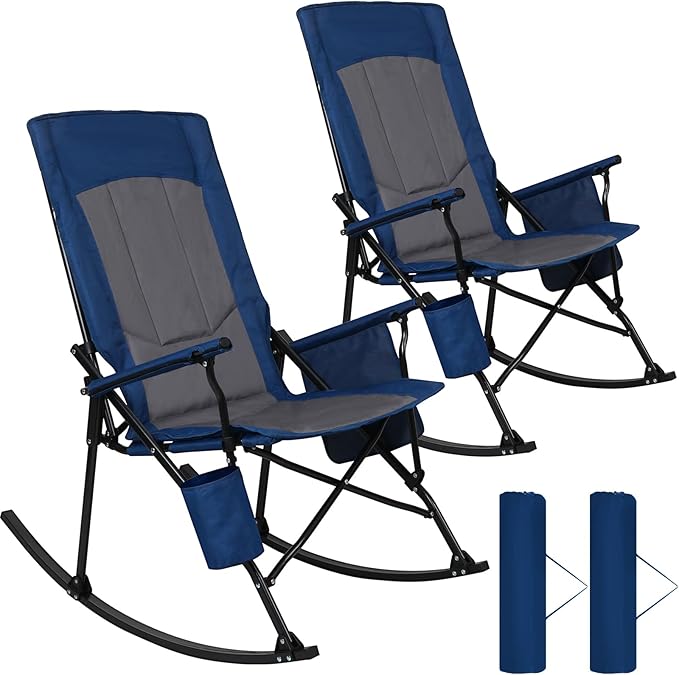 Romswi 2 Pack High Back Portable Rocking Chair