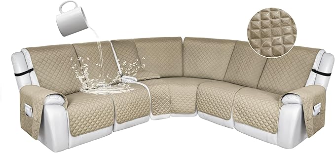 HDCAXKJ 100% Waterproof Reclining Sectional Couch Covers L Shape Recliner Sofa