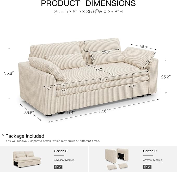 Belffin Large Modular Sectional Sofa