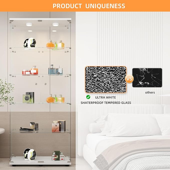 LFT HUIMEI2Y Glass Display Cabinet 5-Shelf