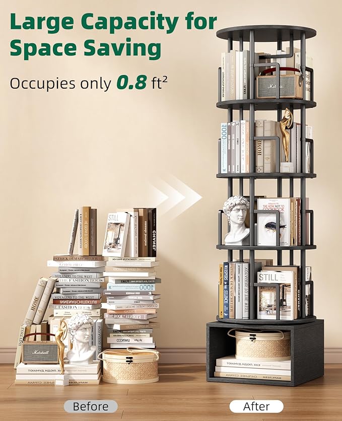 Kalrin 5 Tier Rotating Bookshelf