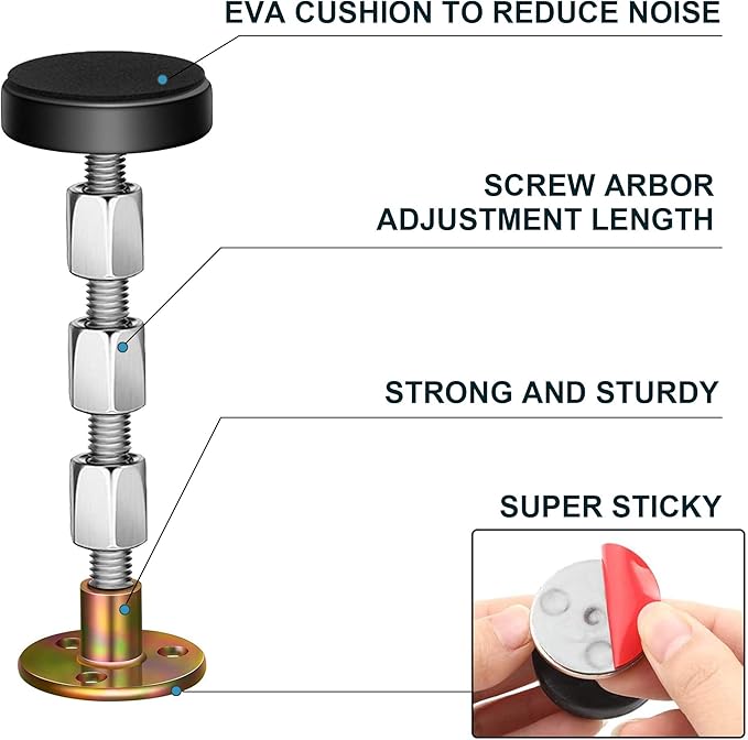 Krisler Adjustable Threaded Bed Frame Anti-Shake Tool, Headboard Stoppers