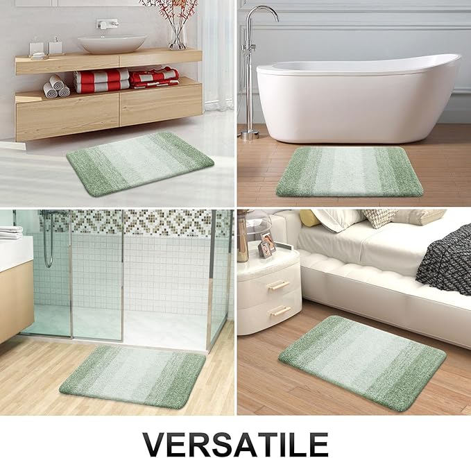 OLANLY Large Bathroom Rugs Mat 45x27, Extra Soft Absorbent Microfiber Bath Rugs, Rubber Backing, Quick Dry, Washable Bath Mats for Bathroom Floor, Tub and Shower, Home Decor Accessories, Sage Green
