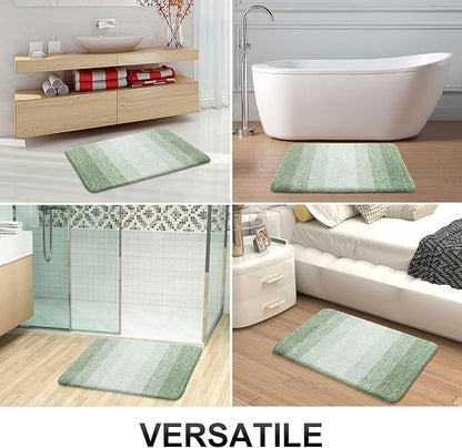 OLANLY Bathroom Runner Rugs Mat 59x20, Extra Soft Absorbent Microfiber Bath Rugs, Rubber Backing, Quick Dry, Washable Long Bath Mats for Bathroom, Tub and Shower, Home Decor Accessories, Sage Green