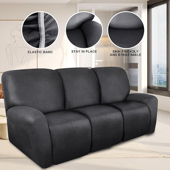 ANARACHON Recliner Couch Cover Leather Look Recliner Sofa Covers