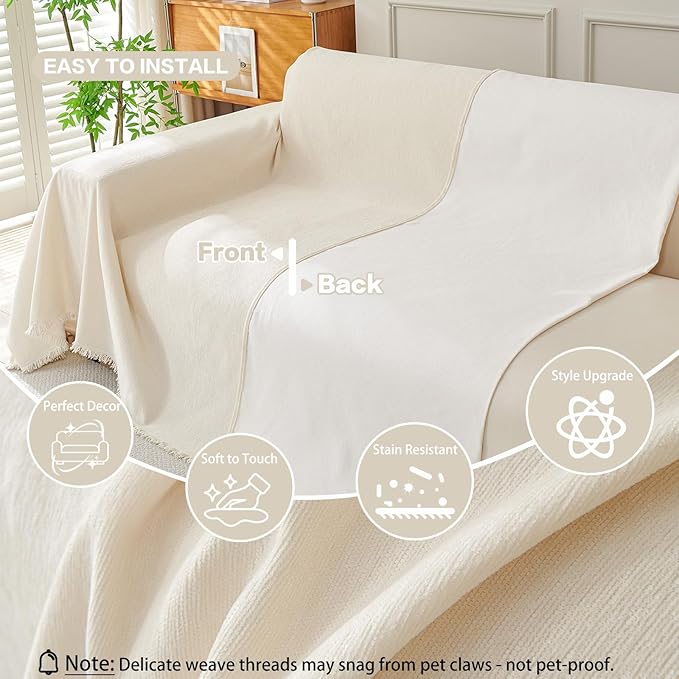 DREAMINGO Sofa Covers Washable Thick Chenille Couch Cover
