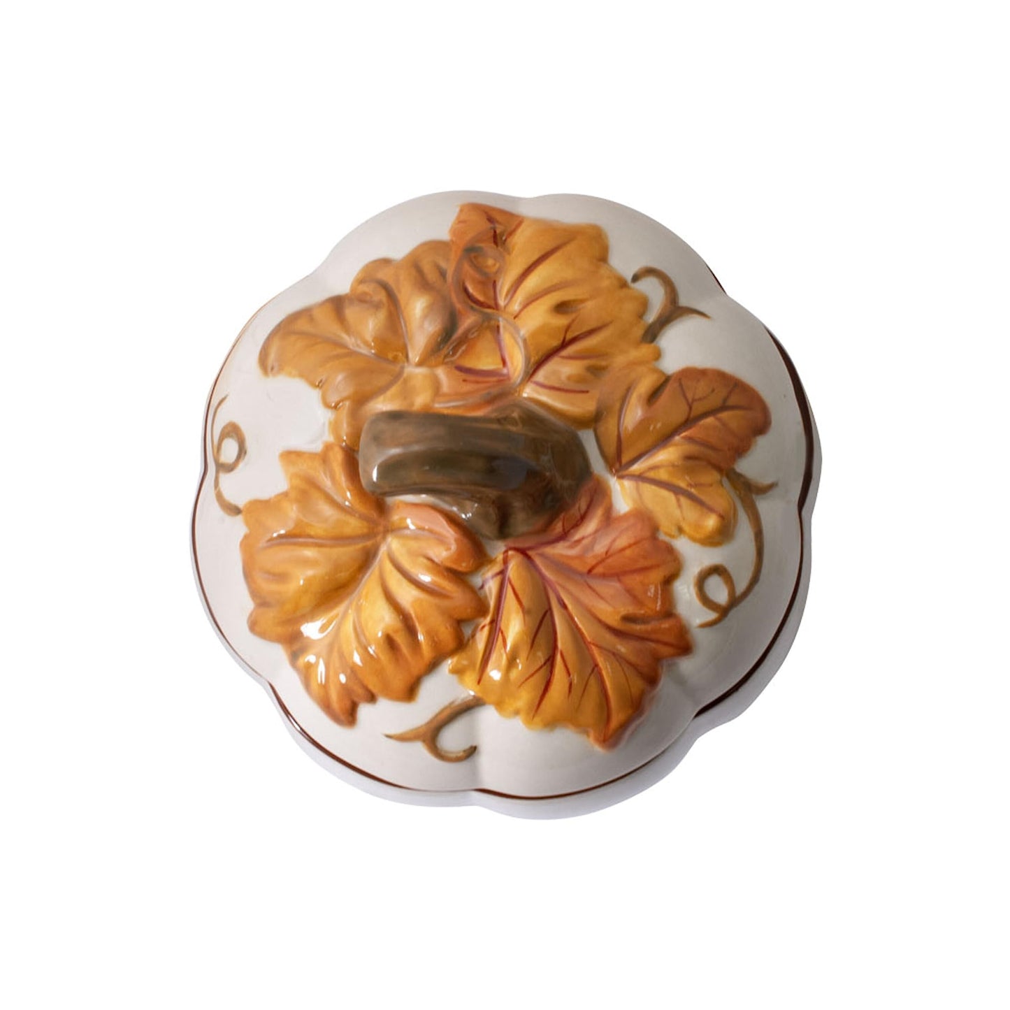Pfaltzgraff Autumn Berry Covered Pumpkin Bowl, Holds 20 Ounces, Cream