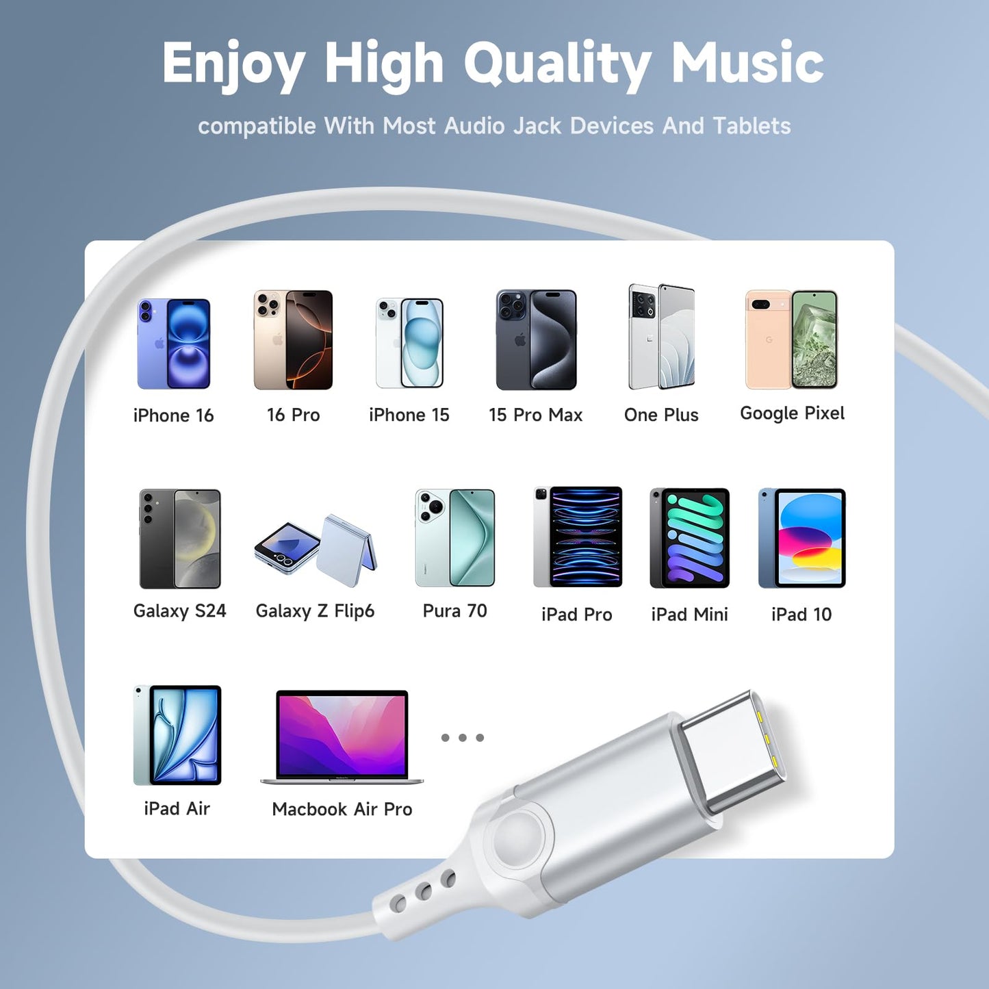USB C Headphones for iPhone 16 Type C Earbuds Wired Earphones with Mic Volume Control HiFi Stereo for iPhone 15 Pro Max Plus iPad 10 Samsung Galaxy S24 S23 S22 S21 S20 Ultra Note 20 Google Pixel 8 7 6