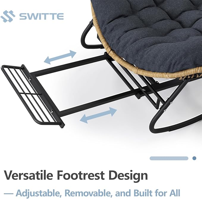 SWITTE Outdoor Papasan Rocking Chair