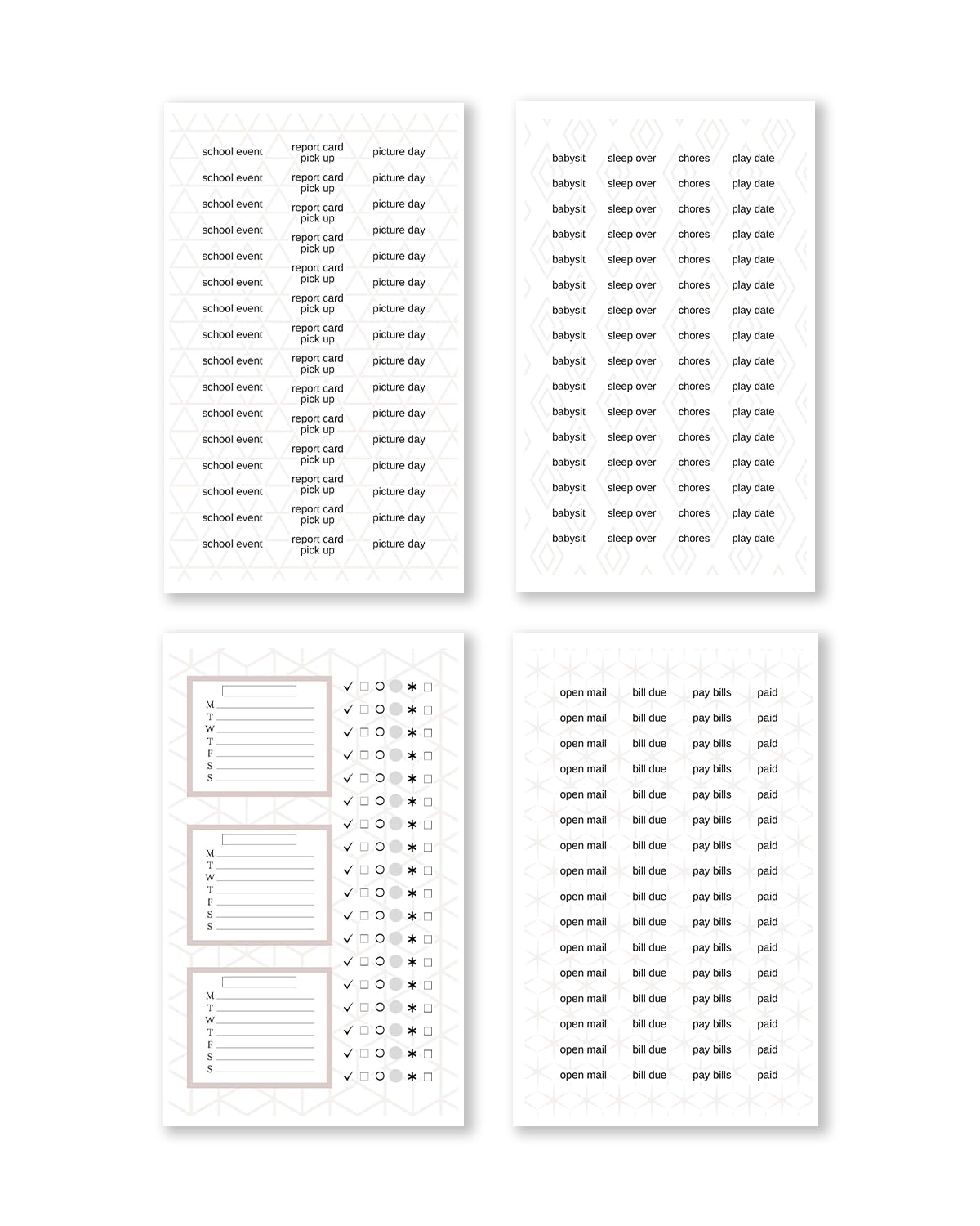 Rongrong House & Family Words and Icons Sticker Book – 25 Pages of Functional Planner Stickers – Chore, Cleaning, and Home Organization Stickers for Planners, Journals, Calendars & Family Schedules