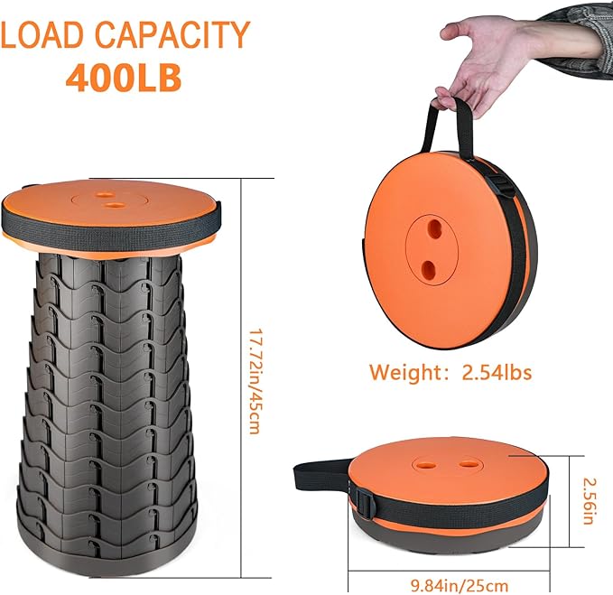 Boreeman Upgraded Folding Stool Lightweight Yet More Sturdy