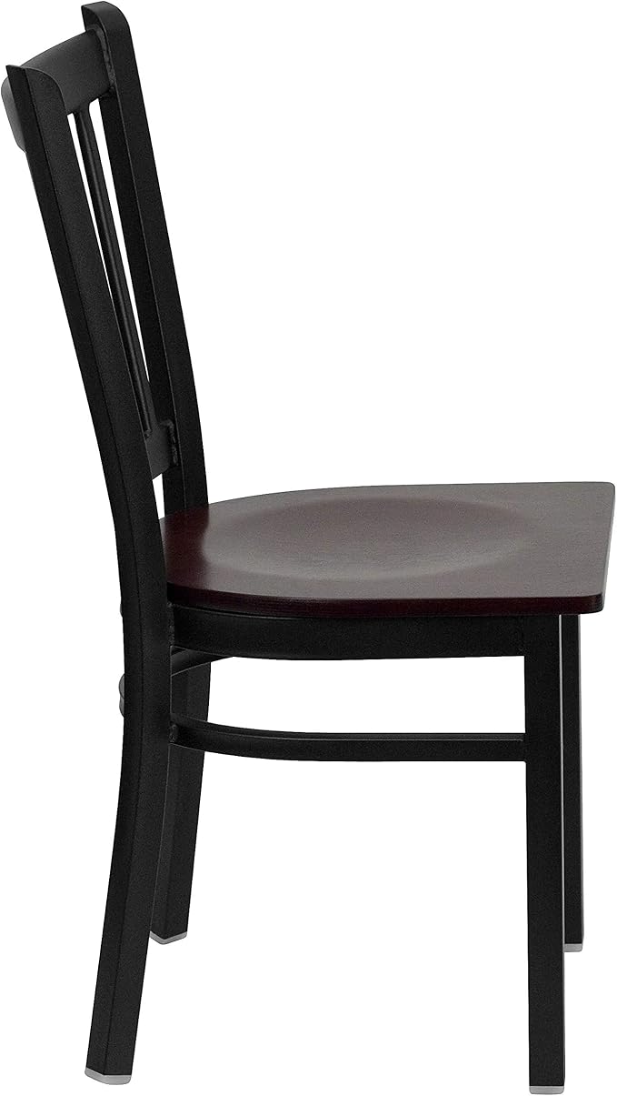 Flash Furniture HERCULES Series Black Vertical Back Metal Restaurant Chair