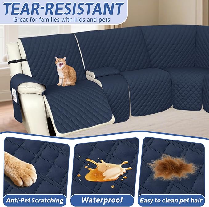 Arfntevss Recliner Sectional Couch Covers 1OO% Waterproof L Shape Sofa Cover