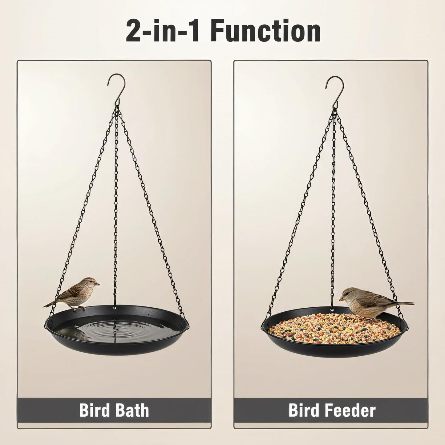 ZYUXUAN Hanging Planter for Indoor Outdoor, Plant Hanger, Hanging Plant Holder, Plant Pot Shelf Basket for Window Wall Ceiling Garden with Chains and Hooks, 2Pcs (Round)