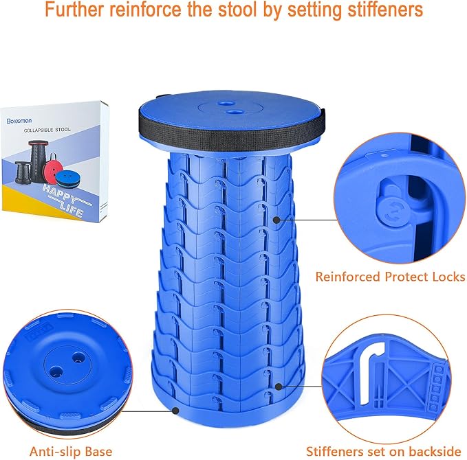 Boreeman Upgraded Folding Stool Lightweight Yet More Sturdy