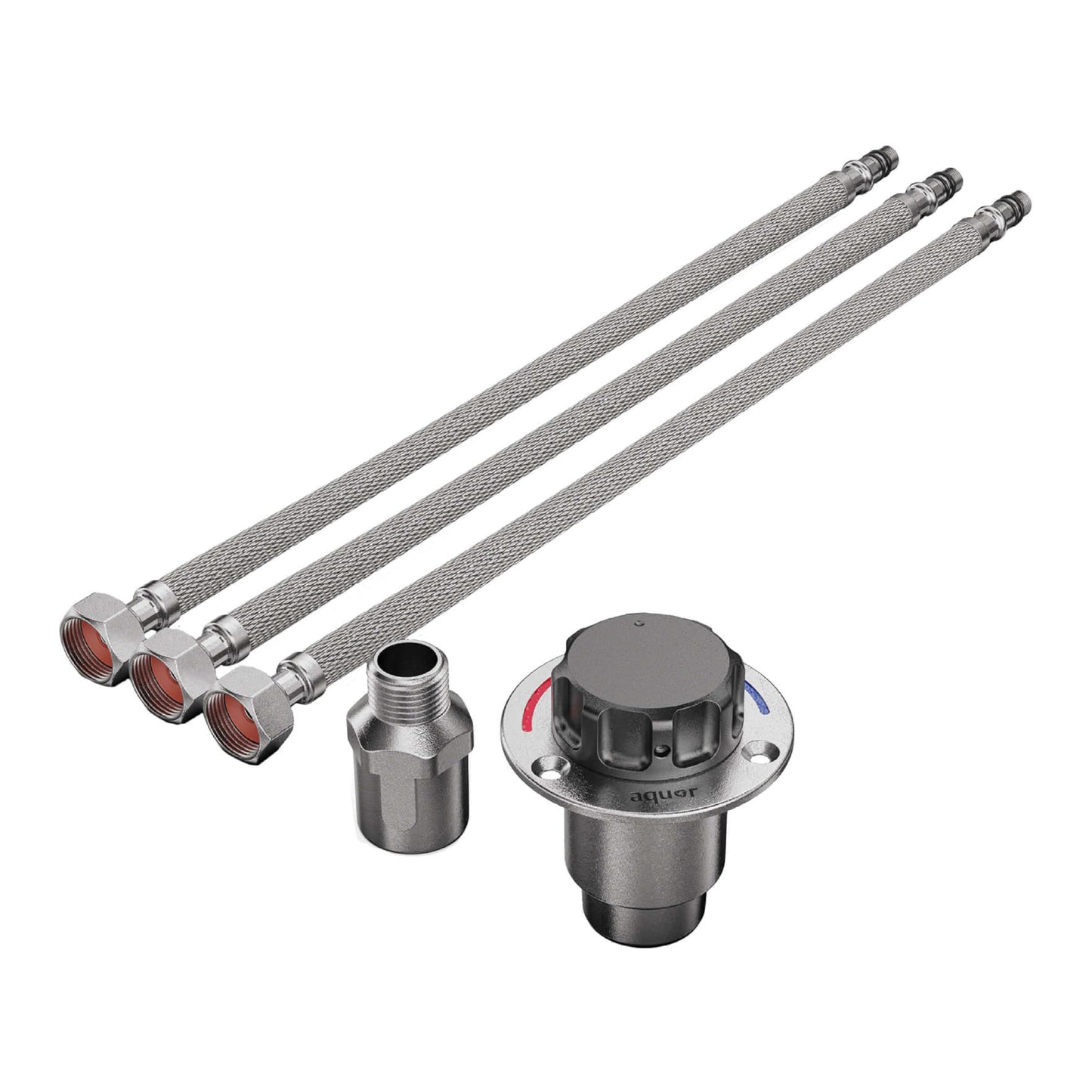 Aquor Utility Mixing Valve, Compact G1/2 inch Thermostatic Mixing Valve with Hot/Cold Temperature Control, Hydrant Pairing for Boat, Marine, and RV Outdoor Shower, Stainless Steel