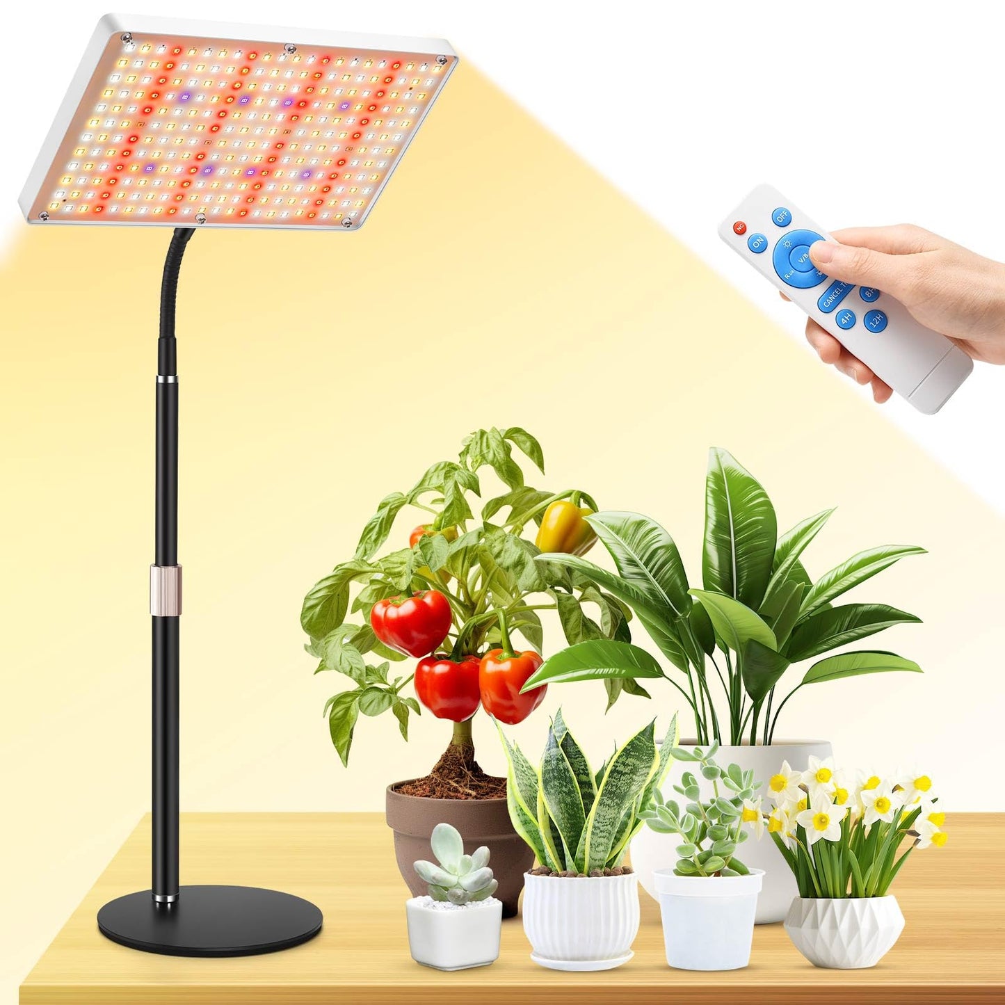 DragonLight Upgrade Desk LED Grow Lights, Full Spectrum Dimmable Grow Light with Remote Control for Greenhouse and Indoor Plant Veg and Flower Growing [Tabletop]