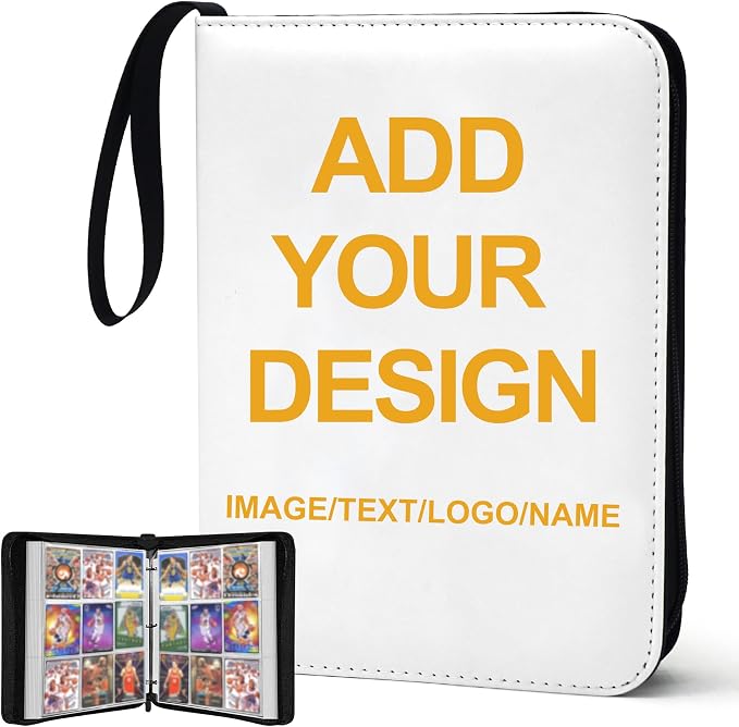 900 Pockets Custom Card Binder, DIY Anime Sports Cover Design, Portable Waterproof Storage Album with Removable Sleeves for Baseball Football Soccer One Piece Cards Collectors