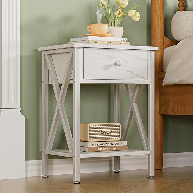 VECELO Nightstands Set of 2, Modern Bedside End Tables, Night Stands