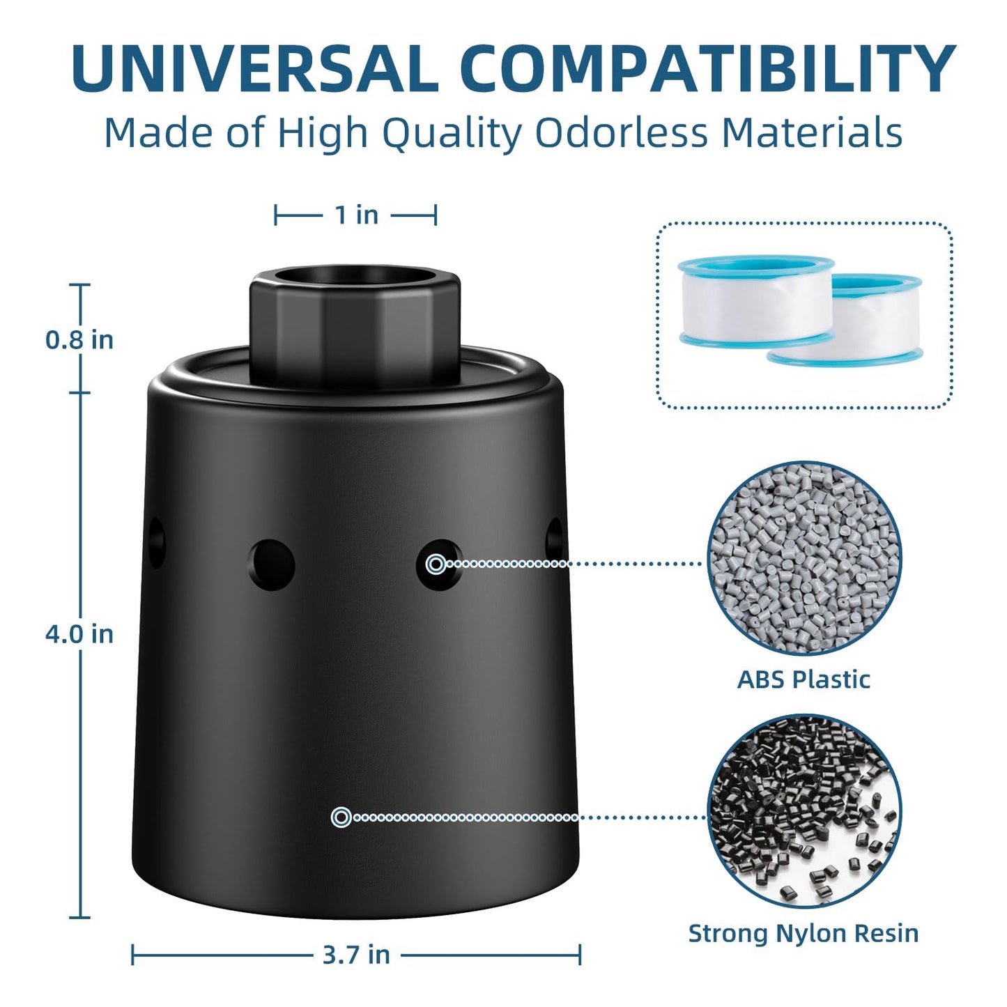 Water Tank Float Valve, Automatic Water Level Control FloatValve, WaterTrough Float Valve for Livestock, Pools, Ponds - Nylon Resin Black