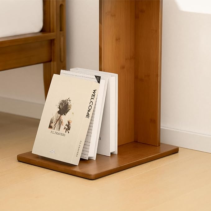 RECCI Solid Bamboo C-Shaped End Table Set of 2