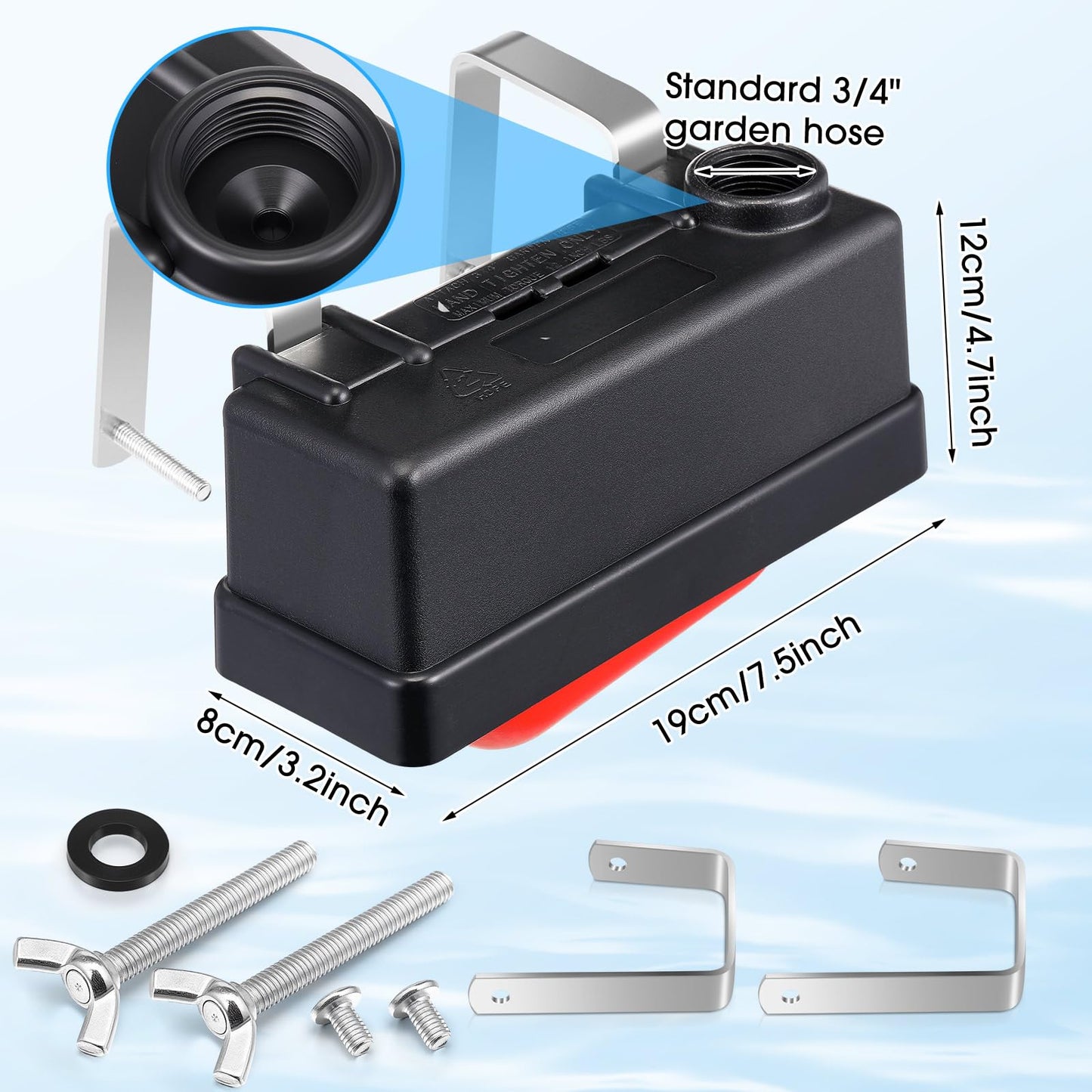 Threlaco 2 Pack Water Tank Float Valve Automatic Water Level Control Float Valve for Pond Farm Livestock Cattle Goat Horse Pool Aquariums Hydroponics and Reservoir Autofill Livestock Waterer
