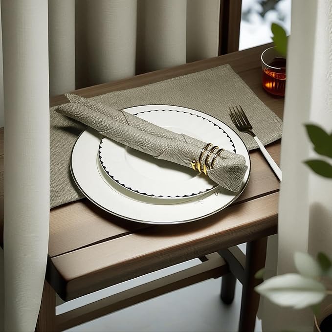 BALCONY & FALCON Cloth Napkins Set of 6 Washable Linen Napkins Absorbent