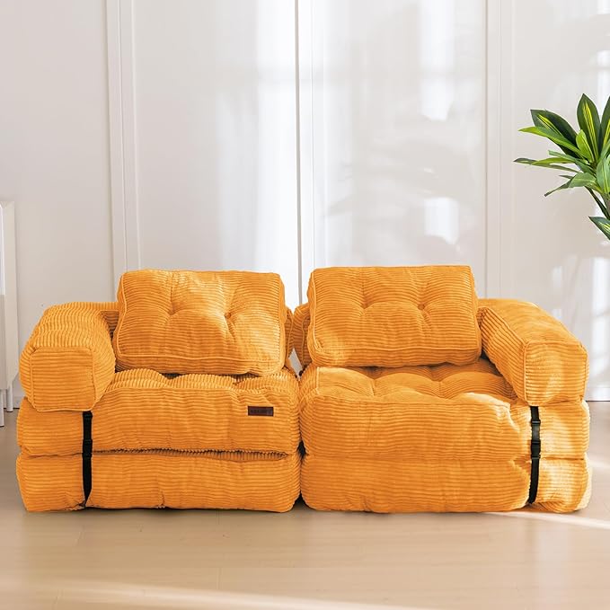 MAXYOYO Folding Sofa Bed, L-Shaped Convertible Sofa Bed Foldable Sleeper