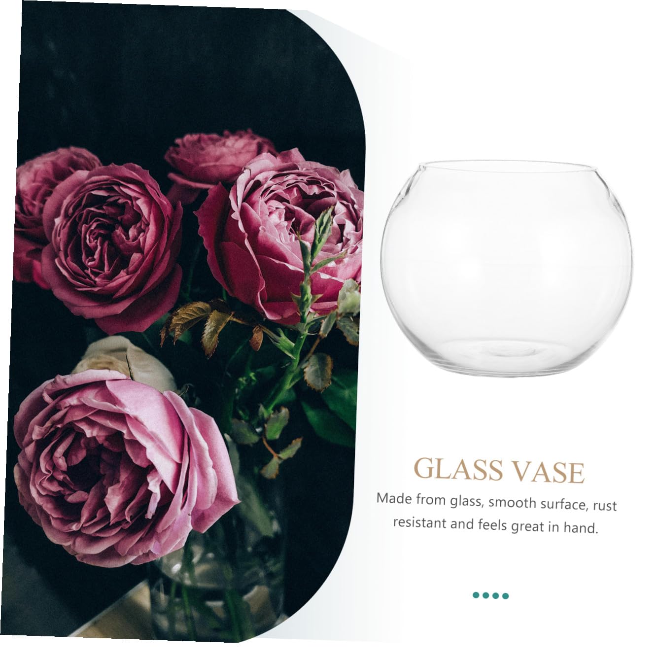 WATIIFUFU Glass Vase Hydroponic Plant Holder 15cm Round Bubble Fish Bowl Terrarium Container for Home Office Desktop Decoration