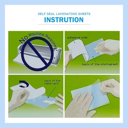 Uinkit Self Sealing Laminating Pouches, Waterproof Lamination Pouches, Permanent Adhesive 10mil Thickness 2.6x3.9inches 110Pack No Machine Needed (2.6x3.9Inchesx110Pack)