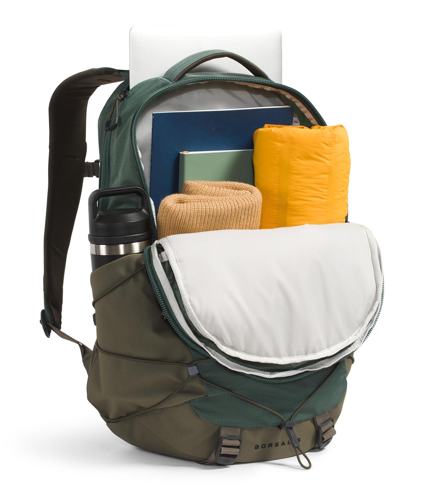 The North Face Borealis Commuter Laptop Backpack - Water Repellent, Laptop Sleeve, Large Main Compartment, Duck Green/New Taupe Green, One Size