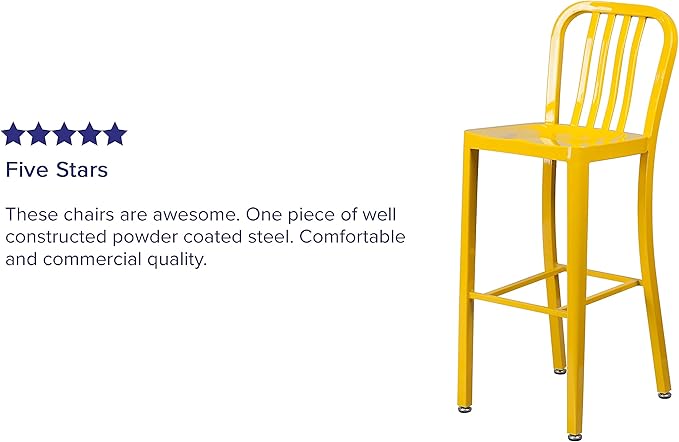 Flash Furniture Gael Commercial Grade 2 Pack 30" High Yellow Metal