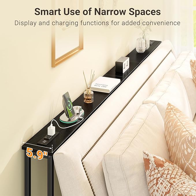 ELYKEN 2 Pack 5.9" Narrow Console Sofa Table