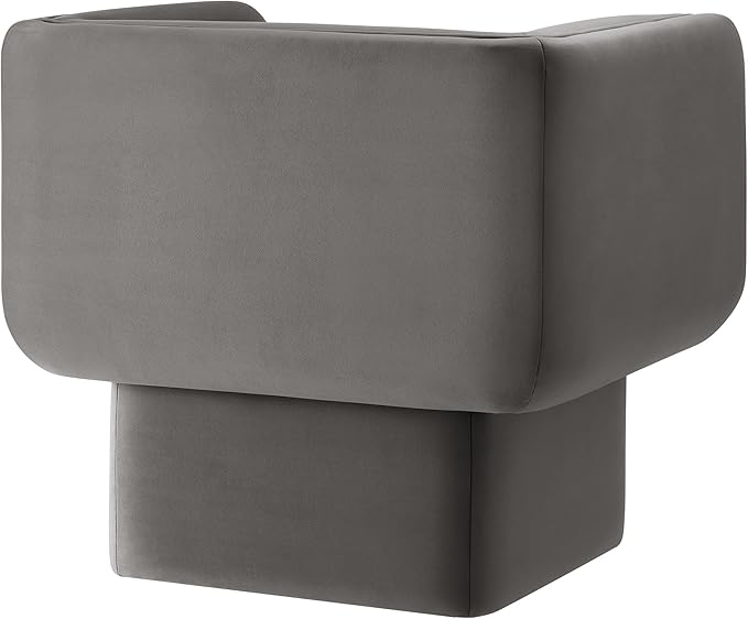 Modway Tate Performance Velvet Accent Chair in Storm Gray