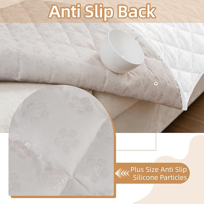 Dog Couch Cover for Sofa 100% Waterproof Faux Linen Sofa Covers for 3 Cushion