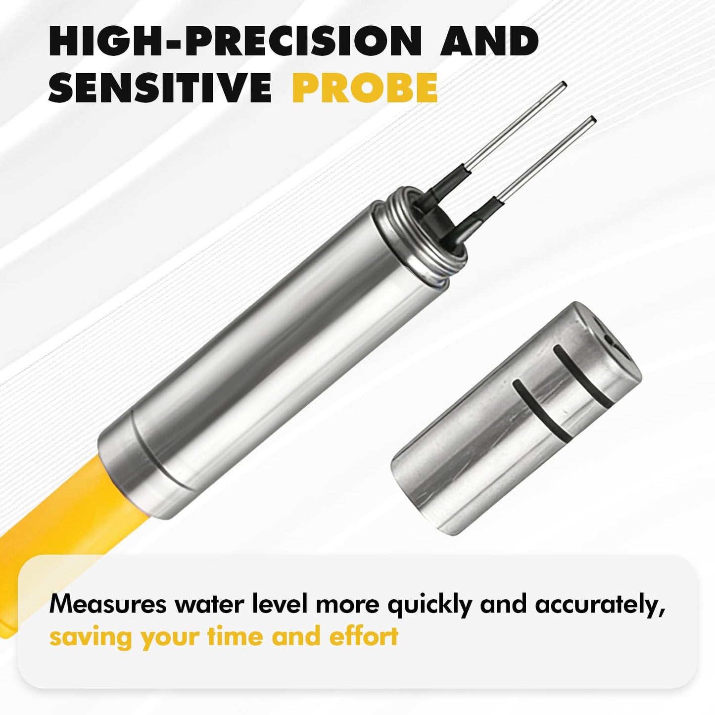 YJINGRUI 492ft/150m Updated Water Level Meter, Water Well Measurement, Water Level Gauge with Stainless Steel Probe, 110 decibel buzzers, Flash Indicator Light and Switch