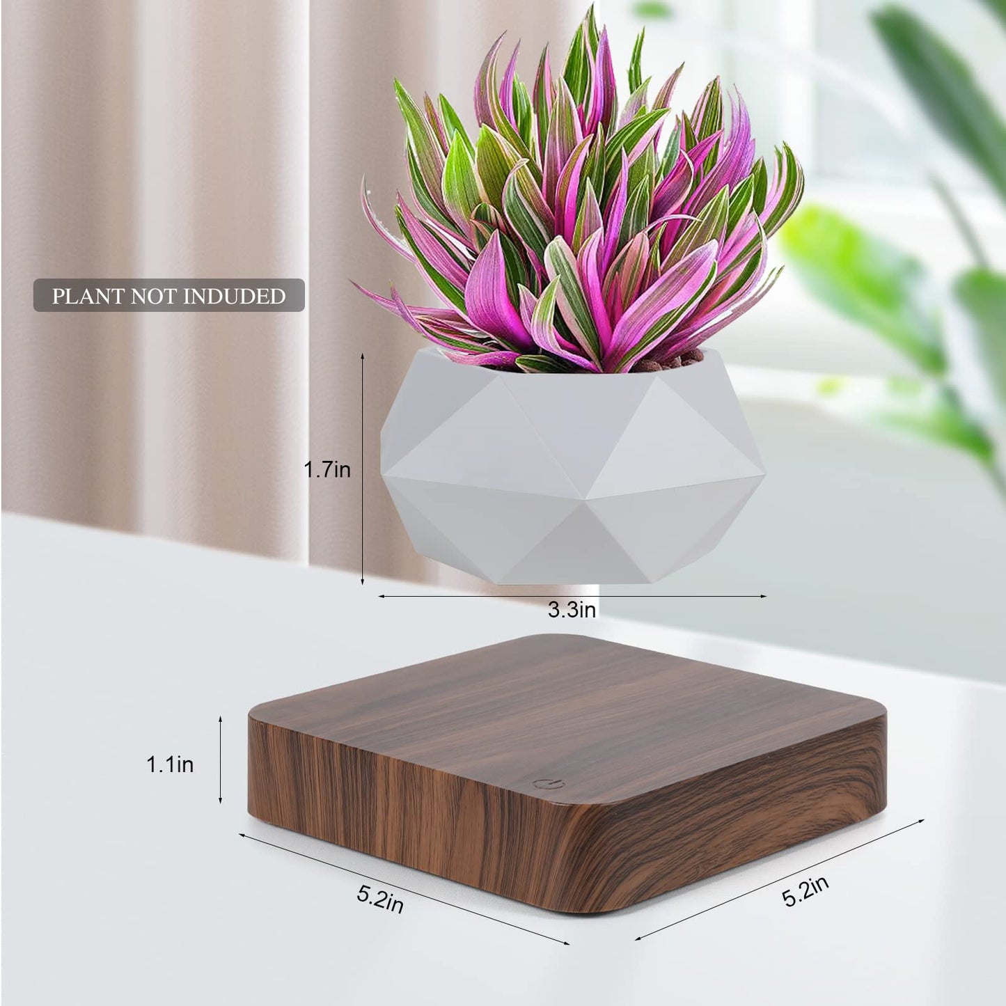 Babook Levitating Air Bonsai Pot,Cool Stuff, Rotation Flower Pot Planters, Potted Plant Home Desk Decor in Flower Pots & Planters from Home & Garden on (Dark Color)