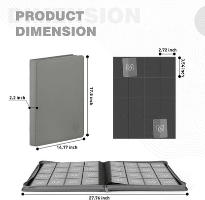 Premium Card Binder 16 Pocket,Trading Card Binder Holds up to 1000+Cards Sturdy Card Collection Album, Card Holder Folders for MTG, TCG, Game Cards & Sports Cards