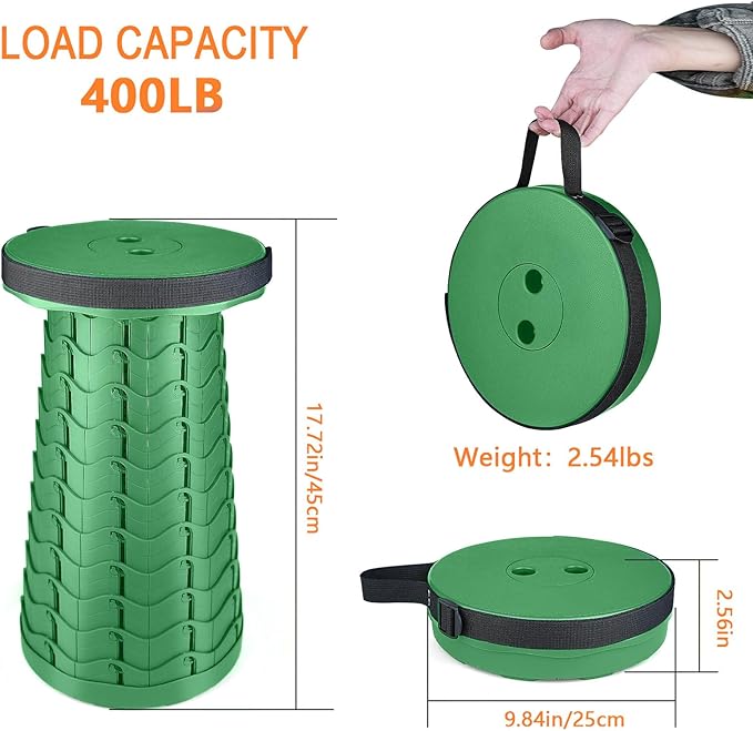 Boreeman Upgraded Folding Stool Lightweight Yet More Sturdy