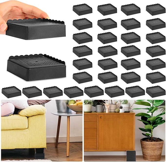 Bed Risers 1 inch, 2 inch, 3 inch, 4 inch Heavy Duty, Adjustable Furniture Riser