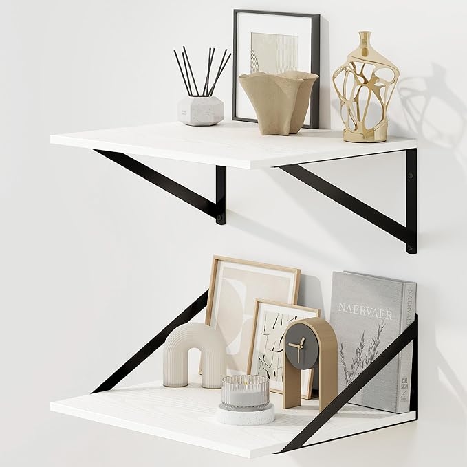 Fun Memories Floating Shelves for Wall, 12 Inch Deep Floating Shelves Set of 2