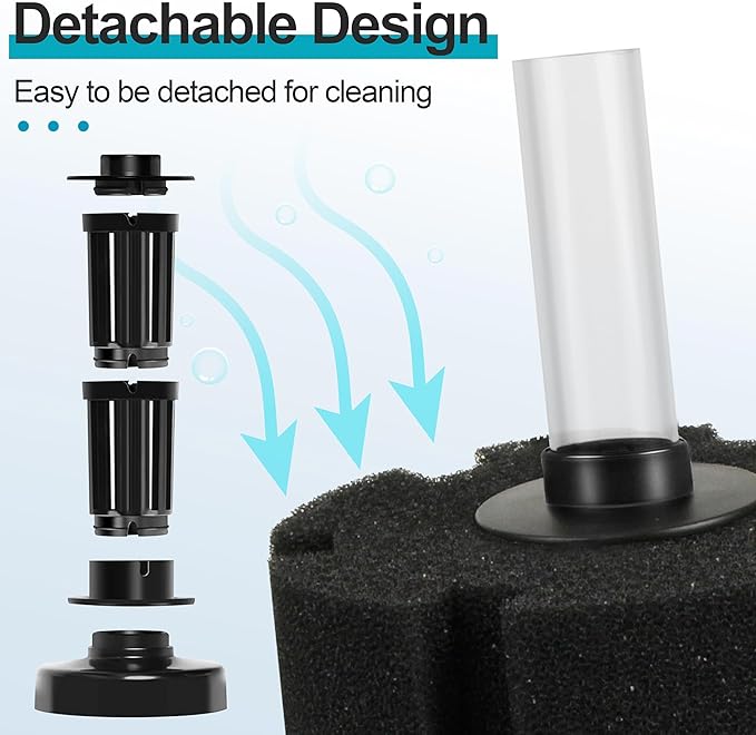 Sponge Filter for Betta Fry Aquarium Fish,for Clear and Quiet Aquariums Tank Up to 60 Gallon Each 3pc