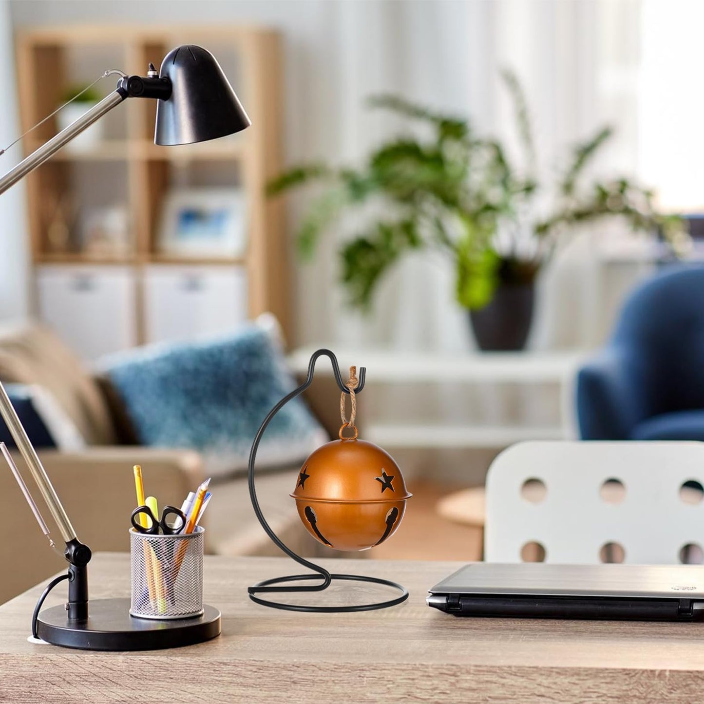 JOUTYFOR 20 Pcs Ornament Display Stand Small 6 Inch, Ornament Hanger, Air Plant Holder Terrariums Hanging Stand Crystal Ball Hanging Hook for Christmas Wedding Home Office Decoration(Black)
