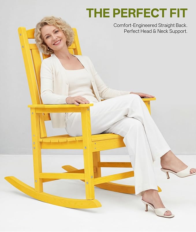 Outdoor Adirondack Rocking Chairs All-Weather HDPE Patio Rocker Chair