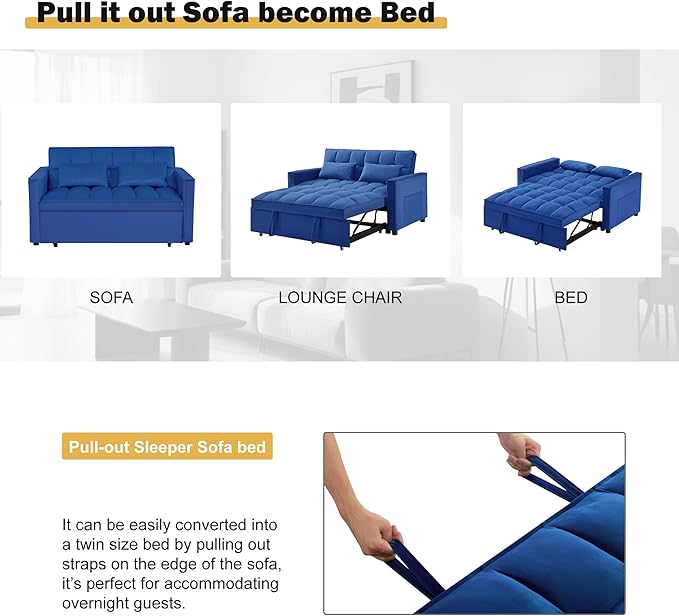 Convertible Sleeper Sofa Bed, Loveseat Sleeper Sofa