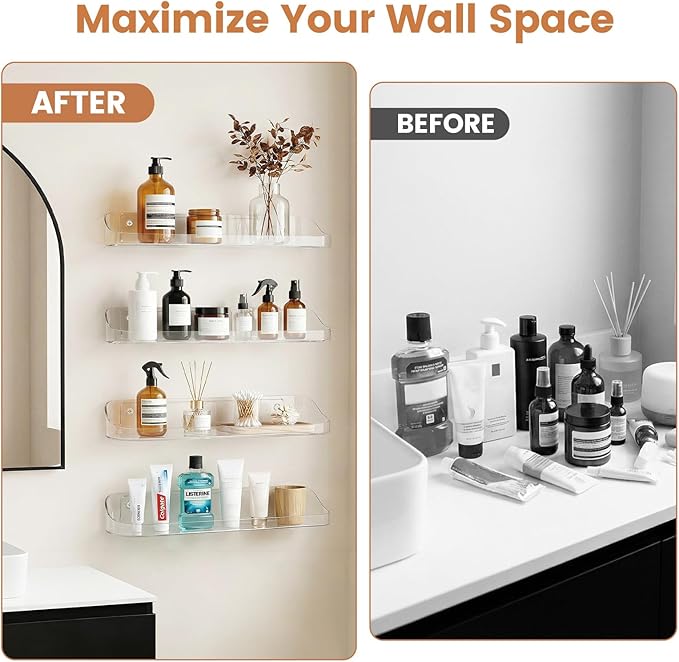 SpaceWhisper Floating Shelves for Wall, Living Room, Display Hanging Shelf