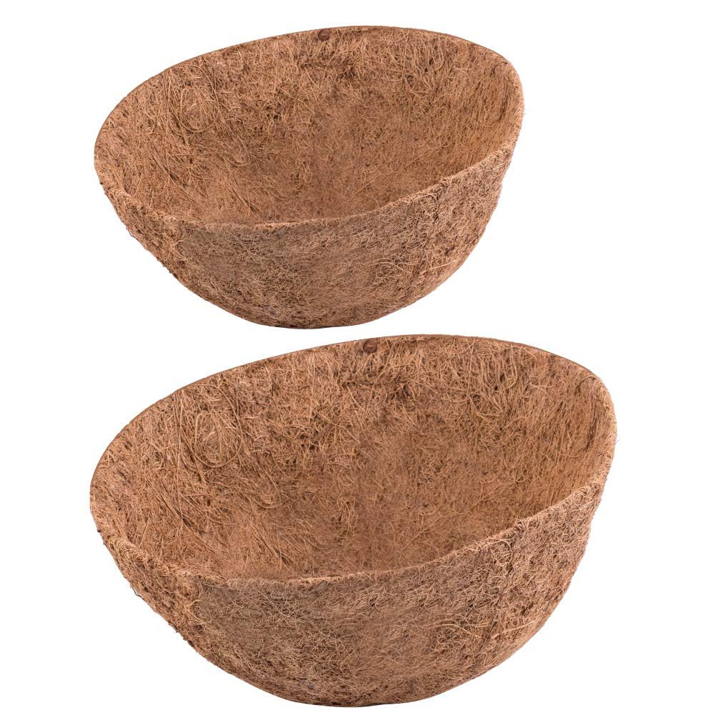 Rimonasure 2 Pack Round Coco Liners for Hanging Basket Replacement Coconut Fiber Liner for Garden Decoration Flower Pot (16 inch)