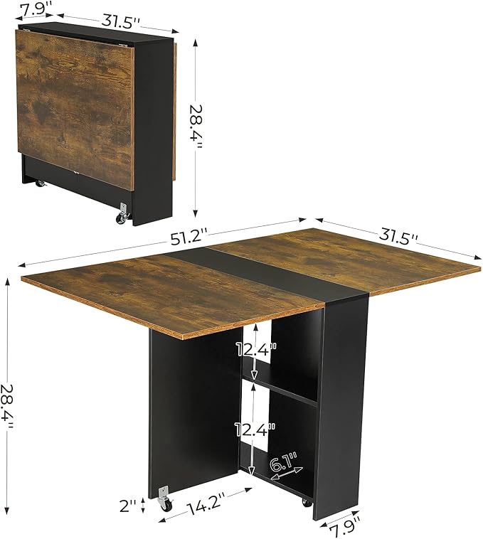 Tiptiper Folding Dining Table